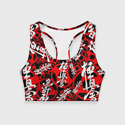 Топик спортивный женский Каратэ киокушинкай паттерн, цвет: 3D-принт