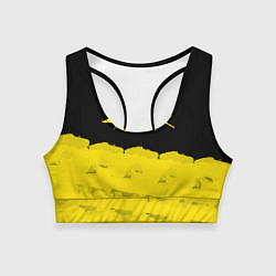 Топик спортивный женский Cyberpunk 2077: Yellow & Black, цвет: 3D-принт