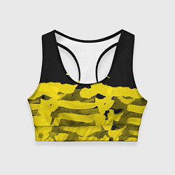 Топик спортивный женский Cyberpunk 2077: Black & Yellow, цвет: 3D-принт