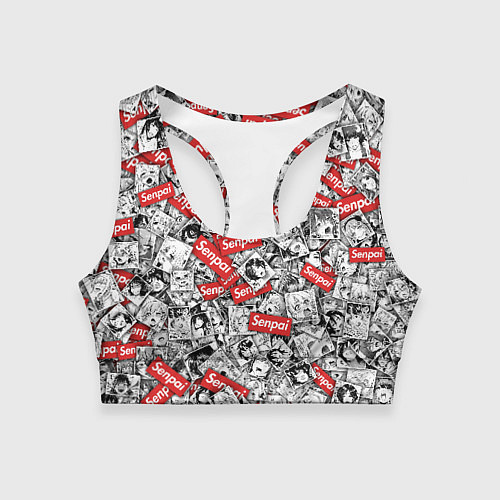 Женский спортивный топ Senpai x Ahegao / 3D-принт – фото 1