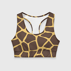 Топик спортивный женский Окрас жирафа, цвет: 3D-принт
