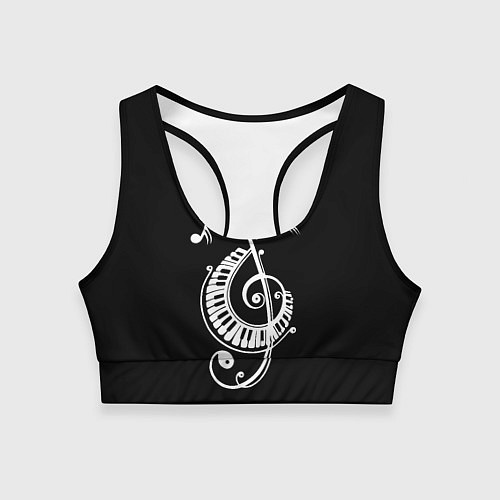 Женский спортивный топ Музыкальный кот / 3D-принт – фото 1