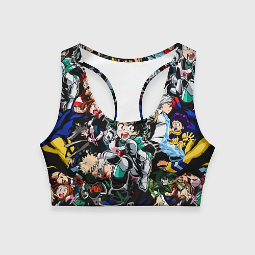 Женский спортивный топ Моя геройская академия / 3D-принт – фото 1