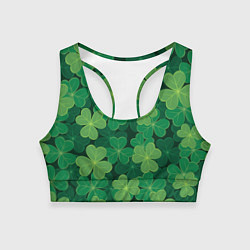 Топик спортивный женский Ирландский клевер, цвет: 3D-принт