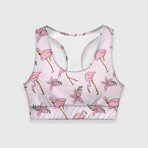 Женский спортивный топ Розовый фламинго / 3D-принт – фото 1