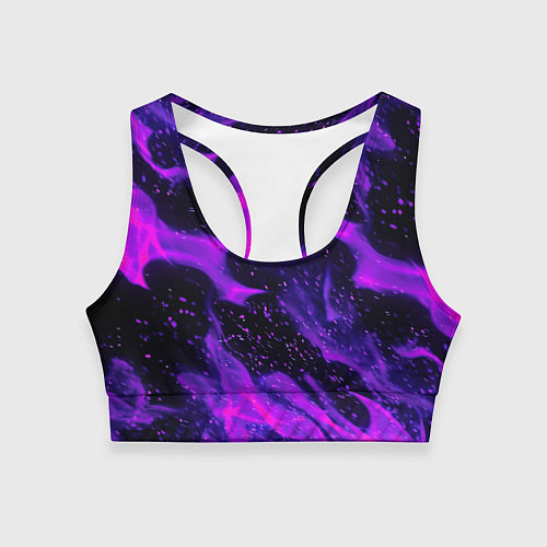 Женский спортивный топ ФИОЛЕТОВЫЙ ОГОНЬ / 3D-принт – фото 1