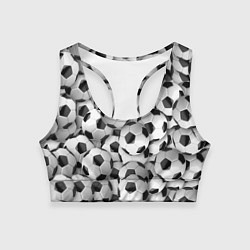Топик спортивный женский Футбольные мячи много, цвет: 3D-принт