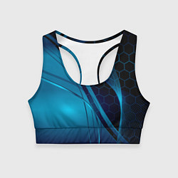 Топик спортивный женский ABSTRACT BLUE, цвет: 3D-принт