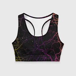 Топик спортивный женский Молнии, цвет: 3D-принт