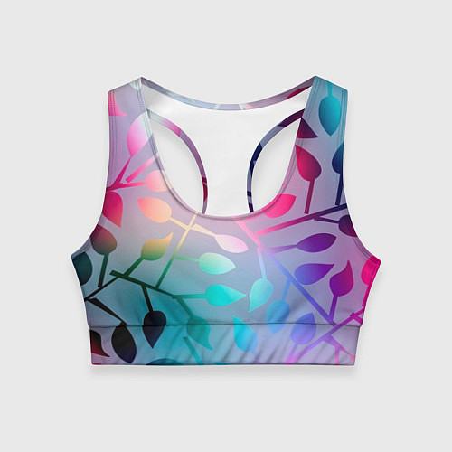 Женский спортивный топ Листья / 3D-принт – фото 1