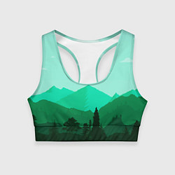 Топик спортивный женский Горы пейзаж дикая природа, цвет: 3D-принт