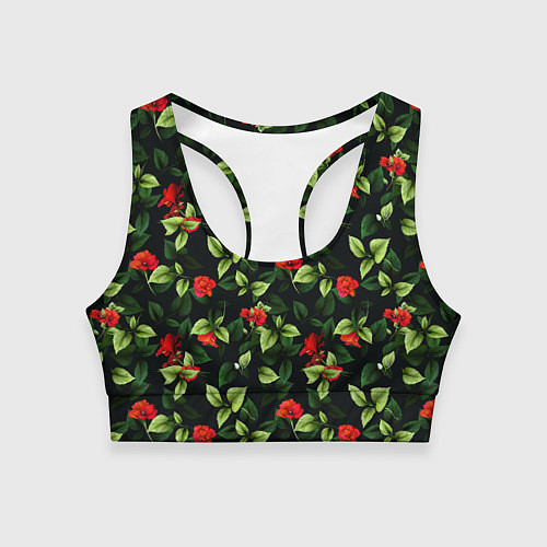 Женский спортивный топ Цветочный сад / 3D-принт – фото 1