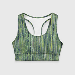 Топик спортивный женский Зеленый бамбук, цвет: 3D-принт
