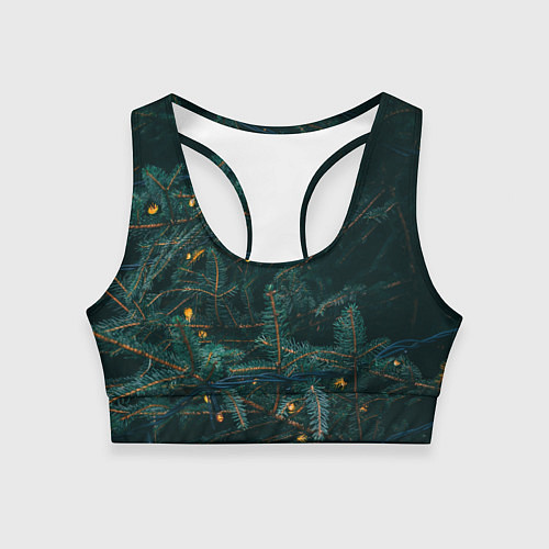 Женский спортивный топ Елка / 3D-принт – фото 1