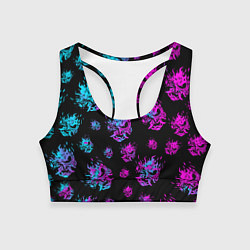 Женский спортивный топ CYBERPUNK NEON PATTERN