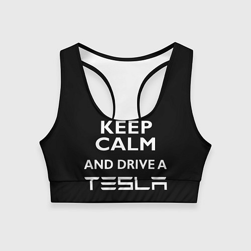 Женский спортивный топ Drive a Tesla! / 3D-принт – фото 1