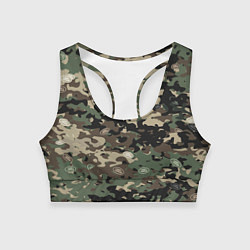 Топик спортивный женский Камуфляж Land Rover, цвет: 3D-принт