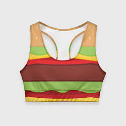 Топик спортивный женский Бургер, цвет: 3D-принт