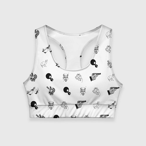 Женский спортивный топ Кровосток Паттерн Z / 3D-принт – фото 1