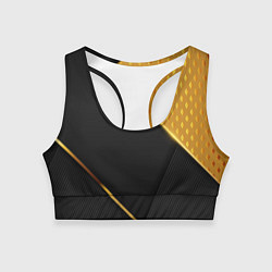 Топик спортивный женский 3D BLACK & GOLD, цвет: 3D-принт