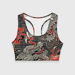 Топик спортивный женский Китайский Дракон, China Dragon, цвет: 3D-принт