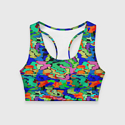 Топик спортивный женский Абстрактный милитари, цвет: 3D-принт