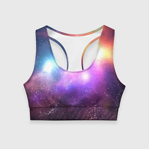 Женский спортивный топ Космос, сияние и звезды / 3D-принт – фото 1