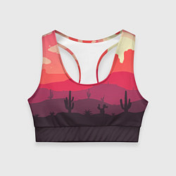 Топик спортивный женский Пустыня, цвет: 3D-принт
