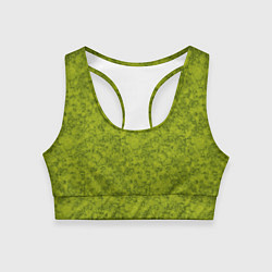 Топик спортивный женский Зеленый мраморный узор, цвет: 3D-принт