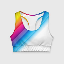 Топик спортивный женский РАДУЖНЫЕ ПОЛОСЫ RAINBOW Z, цвет: 3D-принт
