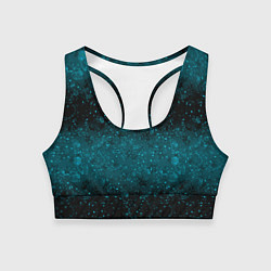 Женский спортивный топ Черно-синие блестки