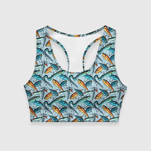 Женский спортивный топ Воблеры / 3D-принт – фото 1