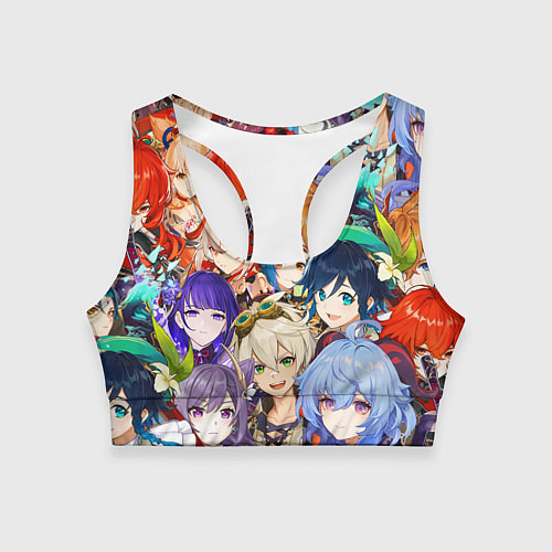 Женский спортивный топ Genshin Impact - персонажи / 3D-принт – фото 1