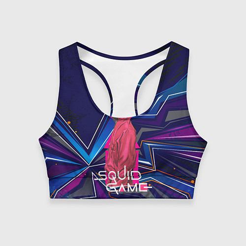 Женский спортивный топ Игра в кальмара: Абстракция / 3D-принт – фото 1