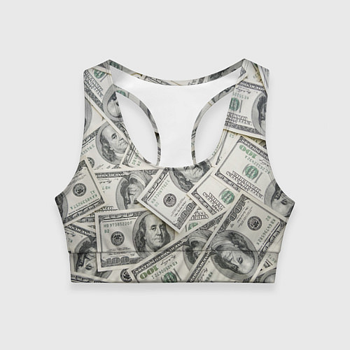 Женский спортивный топ Dollars money / 3D-принт – фото 1