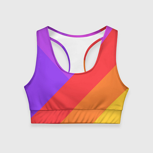 Женский спортивный топ РАДУЖНАЯ ГЕОМЕТРИЯ RAINBOW GEOMETRY / 3D-принт – фото 1