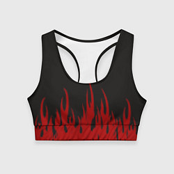 Топик спортивный женский Pixel Fire, цвет: 3D-принт