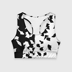 Топик спортивный женский Черно-белый камуфляж, цвет: 3D-принт