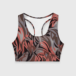 Топик спортивный женский Абстракция Энергия, цвет: 3D-принт