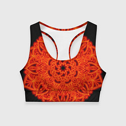 Топик спортивный женский Огненная мандала, цвет: 3D-принт
