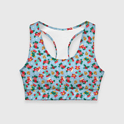 Женский спортивный топ Christmas Background