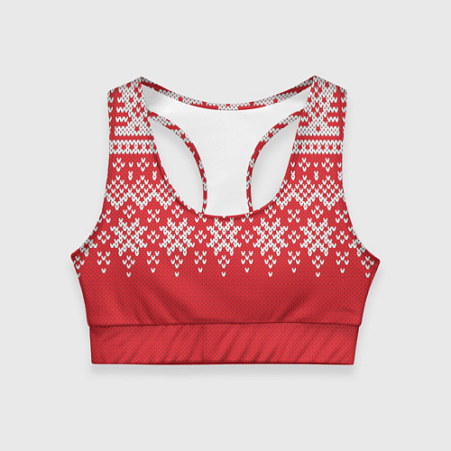 Женский спортивный топ Knitted Pattern / 3D-принт – фото 1