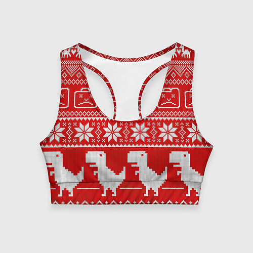 Женский спортивный топ Вязаный принт / 3D-принт – фото 1