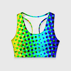 Топик спортивный женский Цветная кислота, цвет: 3D-принт