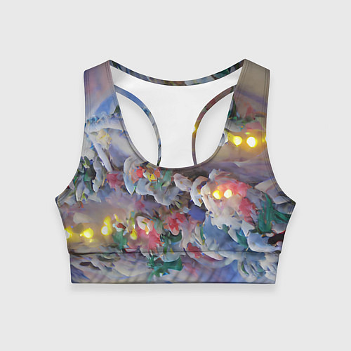 Женский спортивный топ Уютное новогоднее настроение / 3D-принт – фото 1