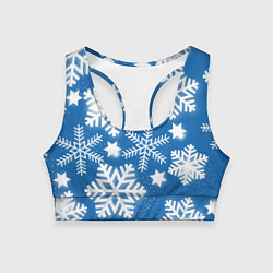 Топик спортивный женский Снежное небо, цвет: 3D-принт