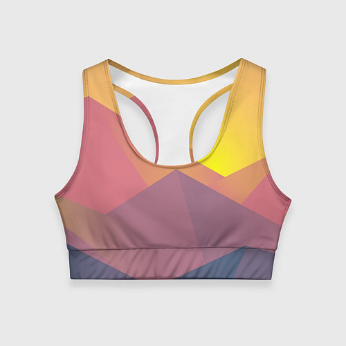 Женский спортивный топ Рассвет в горах искусства / 3D-принт – фото 1