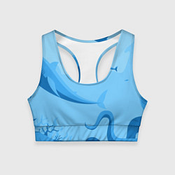 Топик спортивный женский МоРское Дно с Акулами, цвет: 3D-принт
