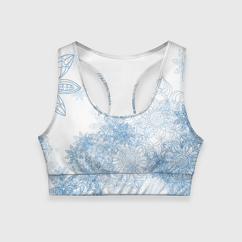 Женский спортивный топ Коллекция Зимняя сказка Снежинки Sn-1 / 3D-принт – фото 1