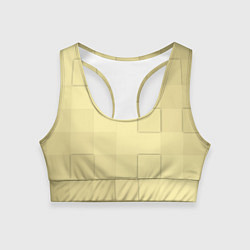 Топик спортивный женский Золотые квадраты, цвет: 3D-принт